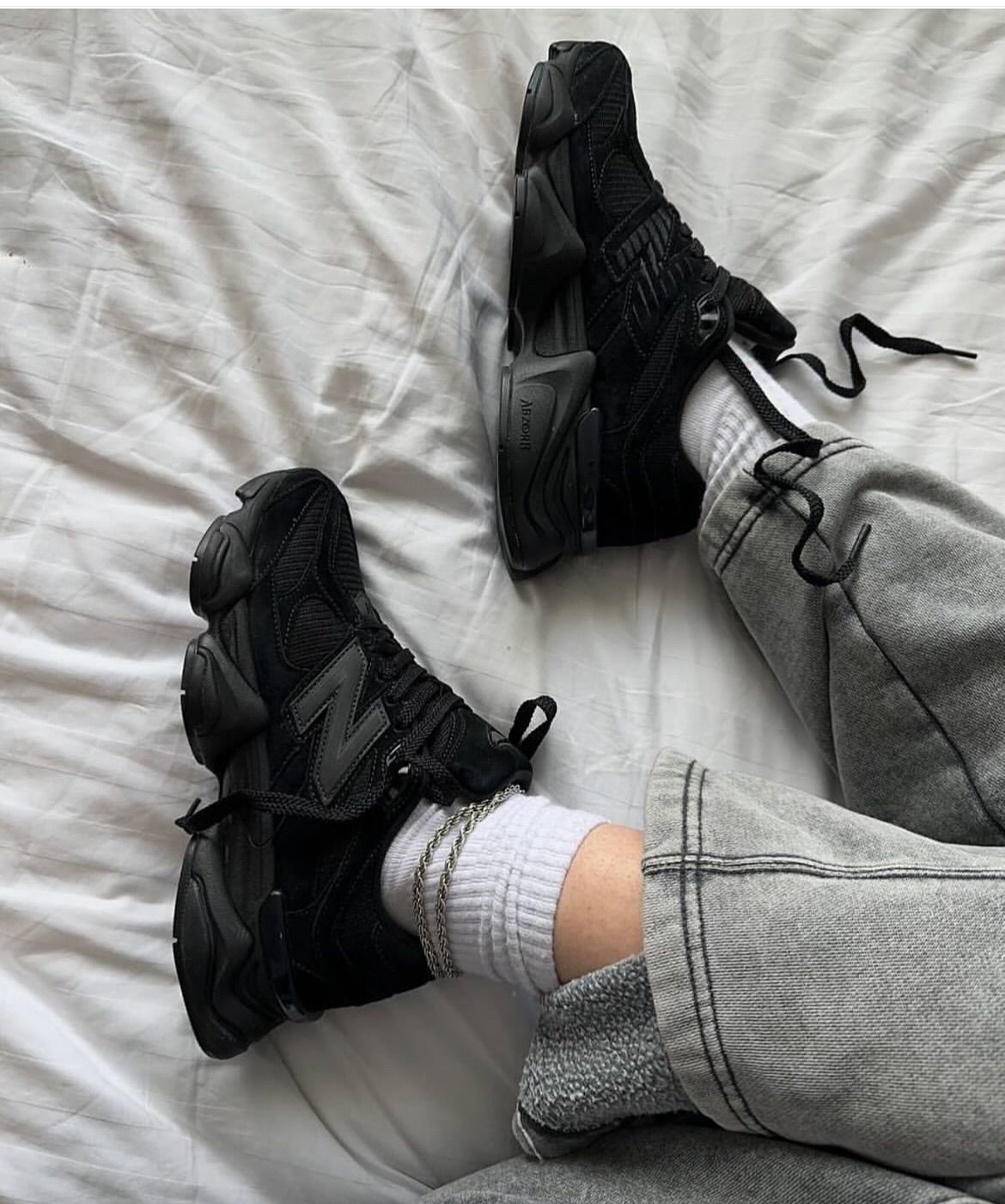 New Balance 9060 Triple Black Leather