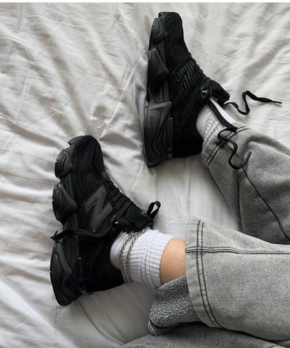 New Balance 9060 Triple Black Leather