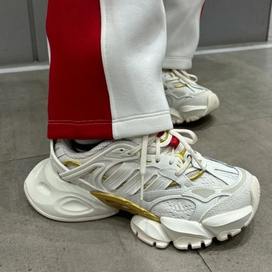 Adidas XLG Runner Deluxe Off White Gold Metallic Red