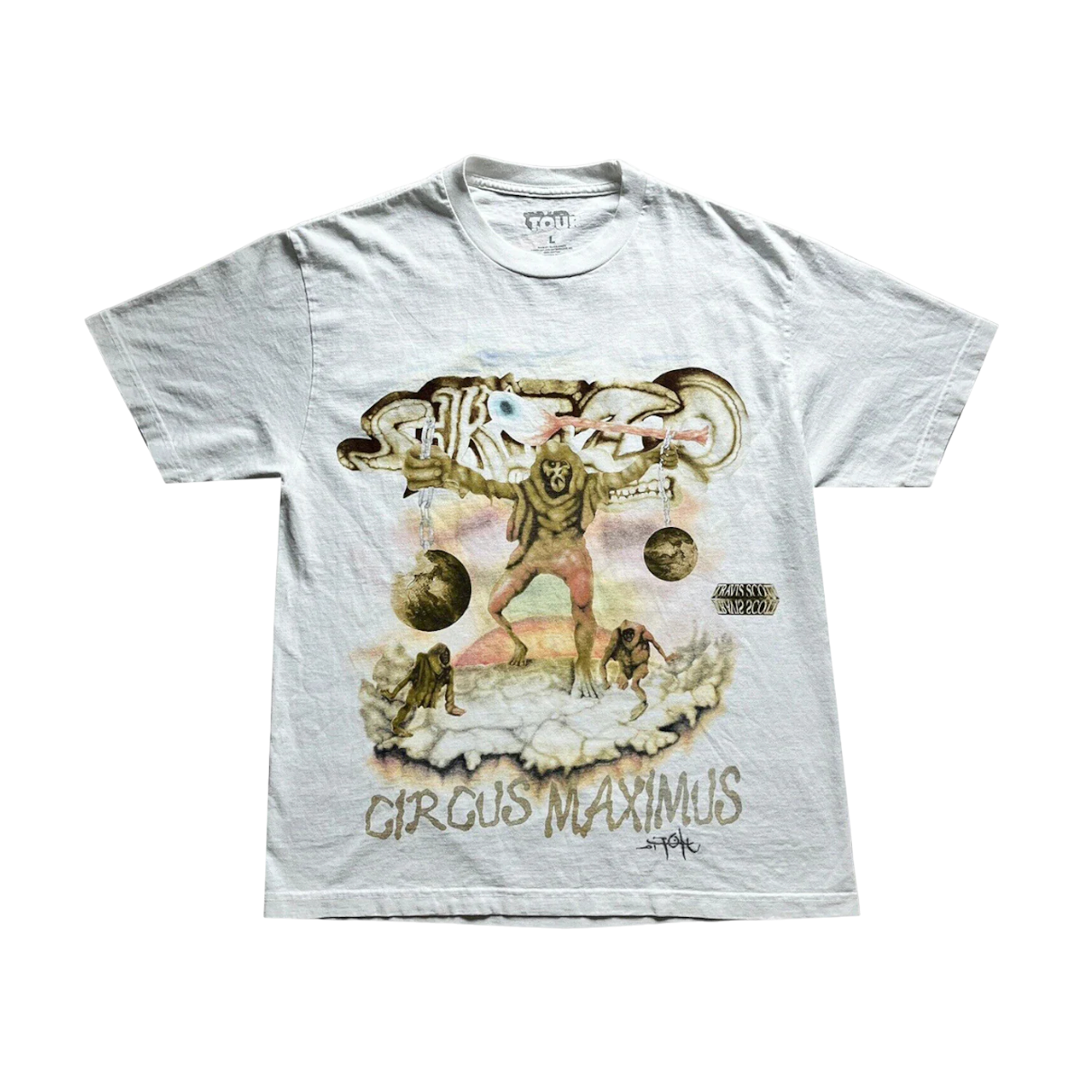 Travis Scott Utopia Tour Skitzo Circus Maximus Tee White